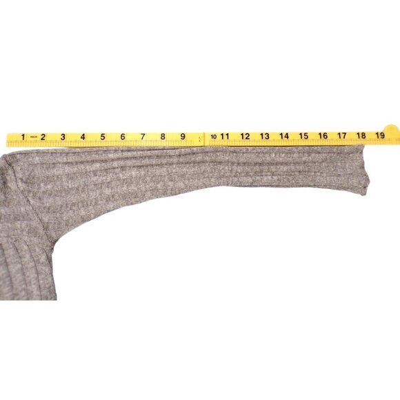 Free People Mock Neck Long Sleeve Ribbed Sweater Taupe XS #869 - Picture 6 of 9
